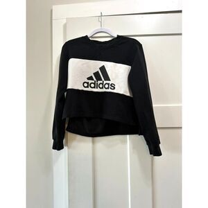 Adidas Women's Size Small PG Cropped Top Pullover Crew Sweater Black White